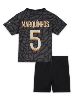 Otroški Nogometna dresi replika Paris Saint-Germain Marquinhos #5 Tretji 2023-24 Kratek rokav (+ hlače)